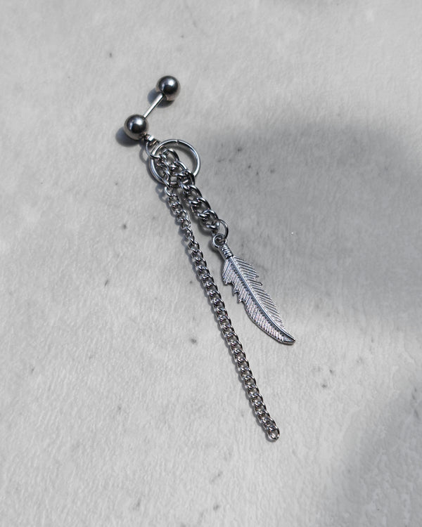 Feather and Chain Earring