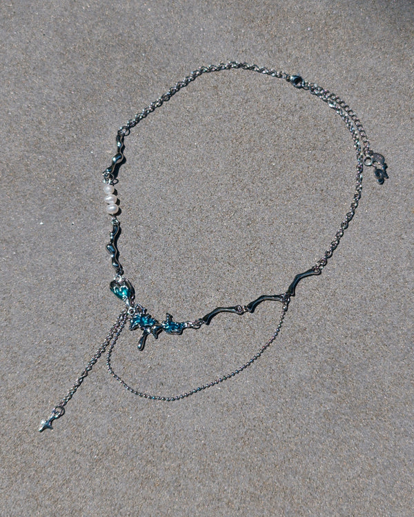 Ocean Blue Pearl Necklace