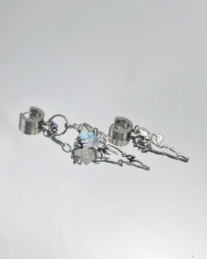 Ethereal Rosarium Mismatched Earrings - Nikaneko