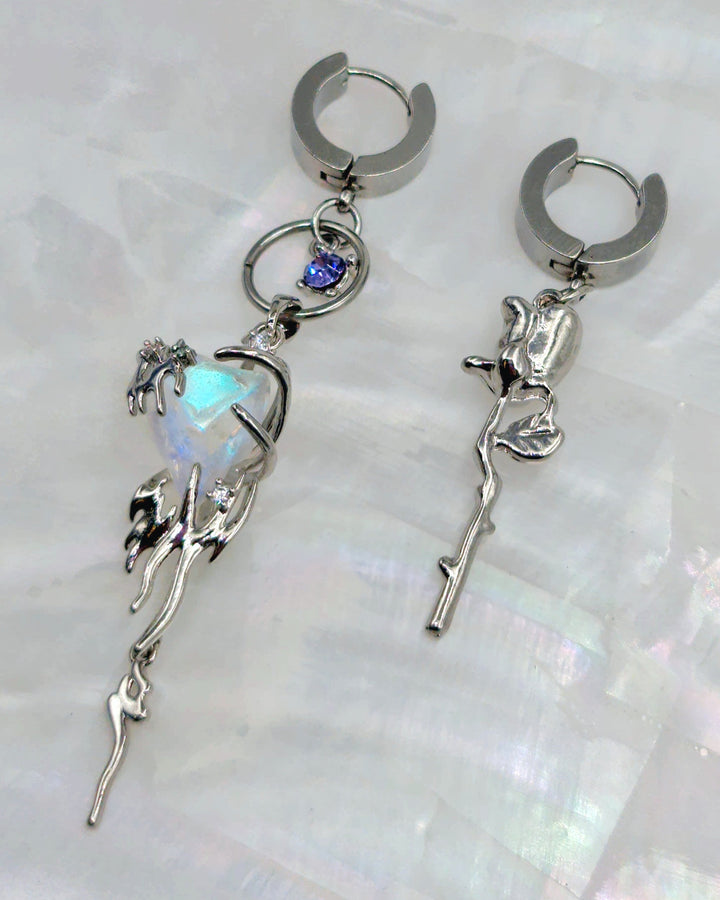 Ethereal Rosarium Mismatched Earrings - Nikaneko